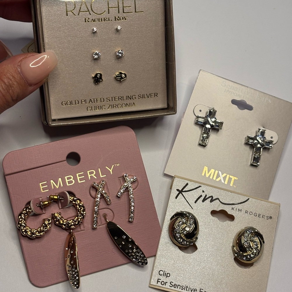 Earring bundle - Gold Plated and Silver Stud Earrings
